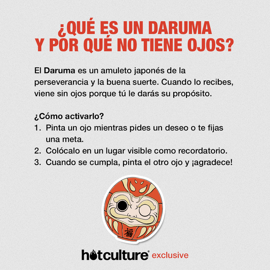 Daruma Sticker – Amuleto de la Suerte Japonés | Resistente al Agua y UV