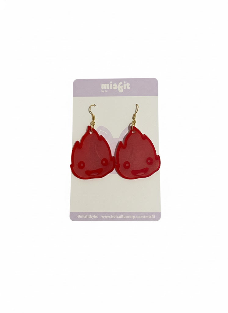 Calcifer Aretes Acrílicos Handmade | Diseños Únicos | Hechos a Mano por Hotculture®