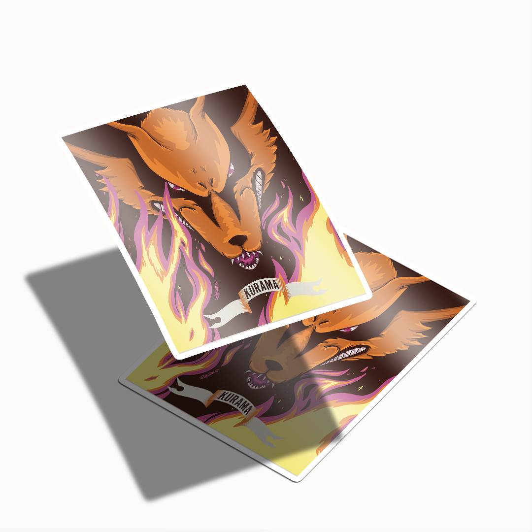 Sticker Kurama – Diseño Exclusivo Hotculture® | Vinyl Sticker 3" Water & UV Resistant
