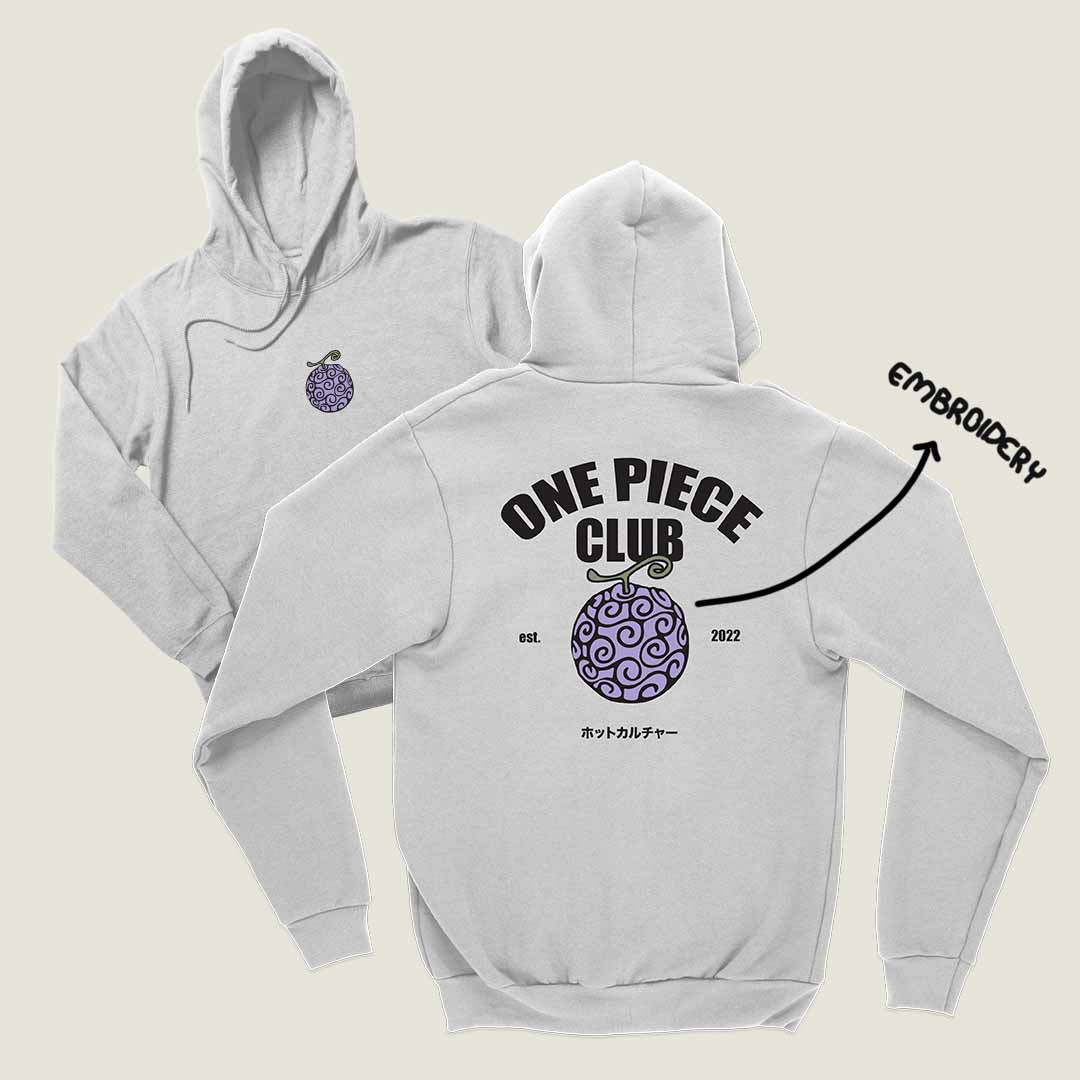 Hoodie One Piece Club | Diseño Exclusivo Hotculture® | Bordado + Serigrafía Digital