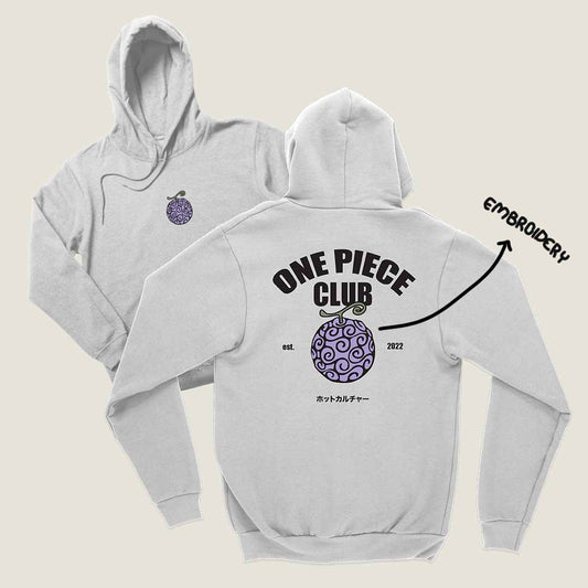 Hoodie One Piece Club | Diseño Exclusivo Hotculture® | Bordado + Serigrafía Digital
