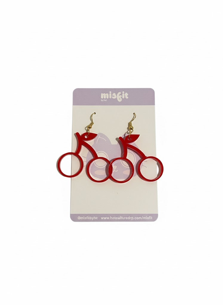 Cherries Aretes Acrílicos Handmade | Diseños Únicos | Hechos a Mano por Hotculture®