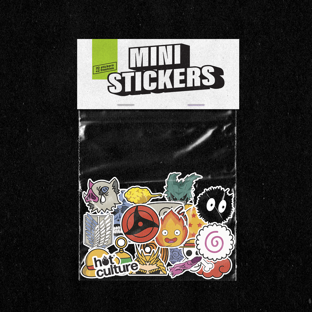 Mini Sticker Packs – Anime, Motivational & Pop Culture | UV & Water Resistant | 20 Stickers + 2 Freebies