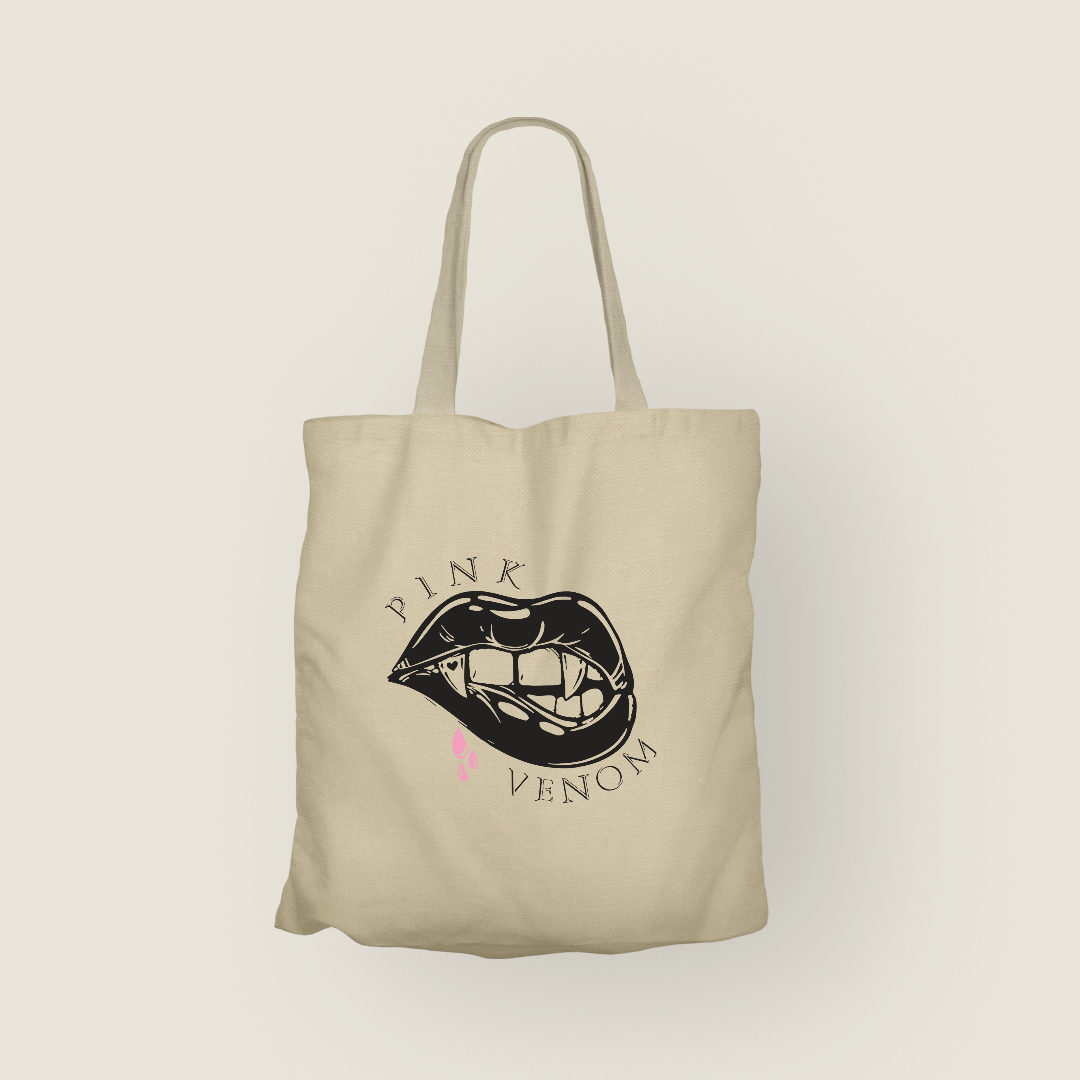 Black Pink Totebag Clásico de Canvas | Color Crema Natural | Tamaño Estándar | Hotculture®