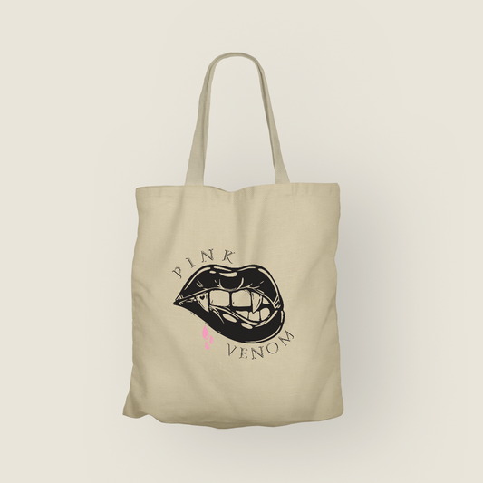 Black Pink Totebag Clásico de Canvas | Color Crema Natural | Tamaño Estándar | Hotculture®