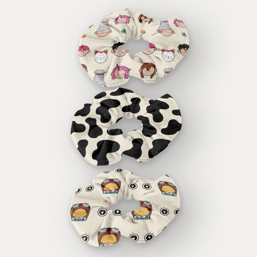 Set de Scrunchies Dandadan – Diseño Exclusivo Hotculture® | Pack de 3 Handmade
