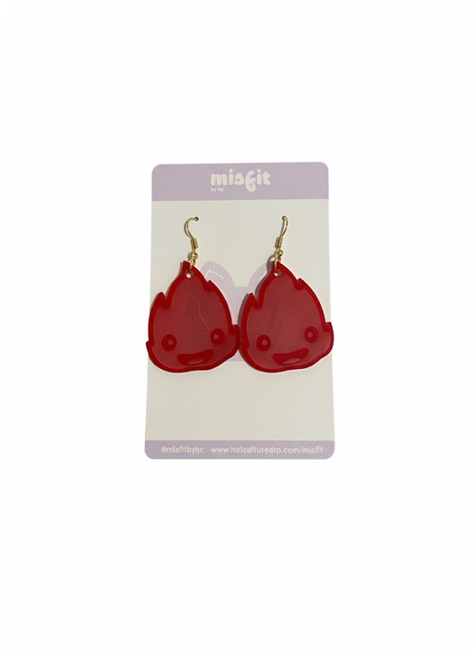 Calcifer Aretes Acrílicos Handmade | Diseños Únicos | Hechos a Mano por Hotculture®