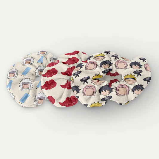 Set de Scrunchies Naruto – Diseño Exclusivo Hotculture® | Pack de 3 Handmade