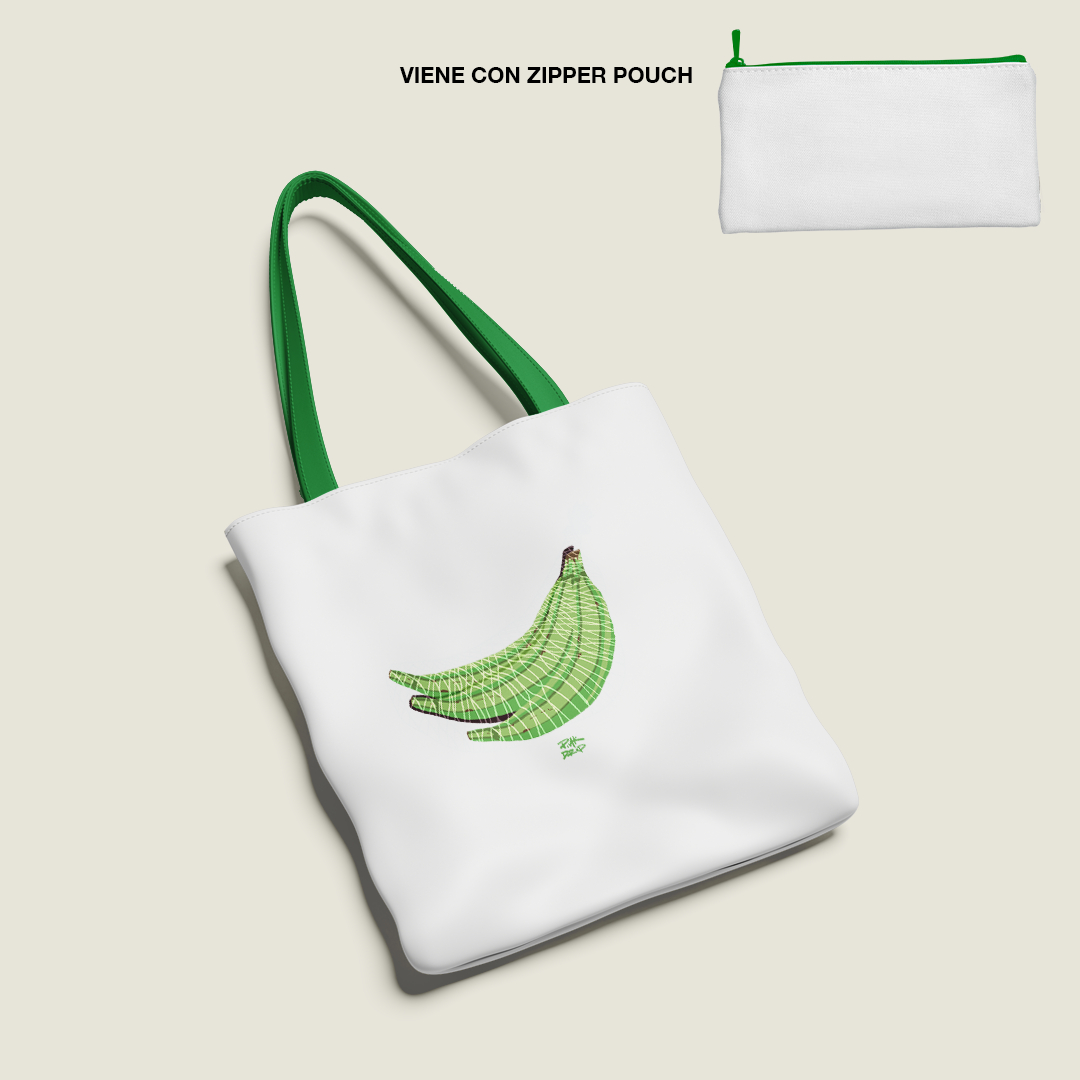 Platano Totebag Grande Hotculture® con Zipper Pouch | Tirante de Color | Edición Limitada