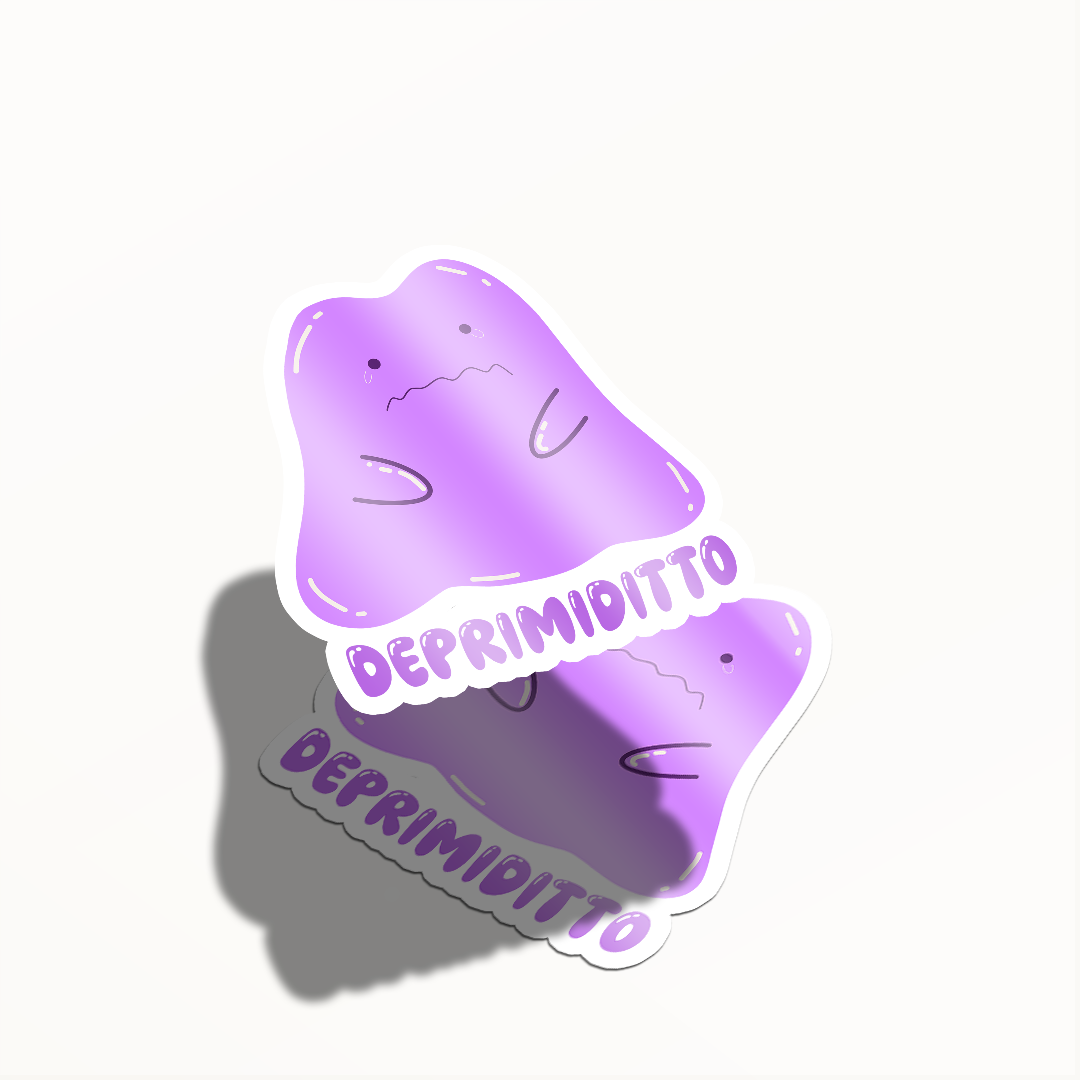 Sticker Deprimi Ditto – Diseño Exclusivo Hotculture® | Vinyl Sticker 2.5" Water & UV Resistant