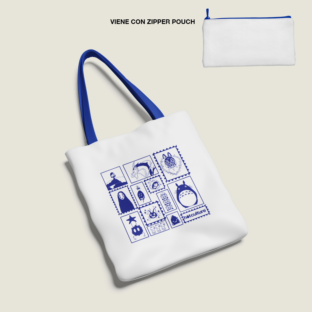 Studio Ghibli Totebag Grande Hotculture® con Zipper Pouch | Tirante de Color | Edición Limitada