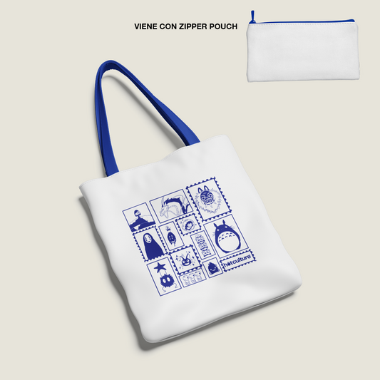Studio Ghibli Totebag Grande Hotculture® con Zipper Pouch | Tirante de Color | Edición Limitada