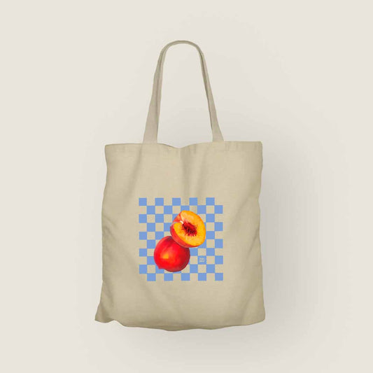 Peach Totebag Clásico de Canvas | Color Crema Natural | Tamaño Estándar | Hotculture®